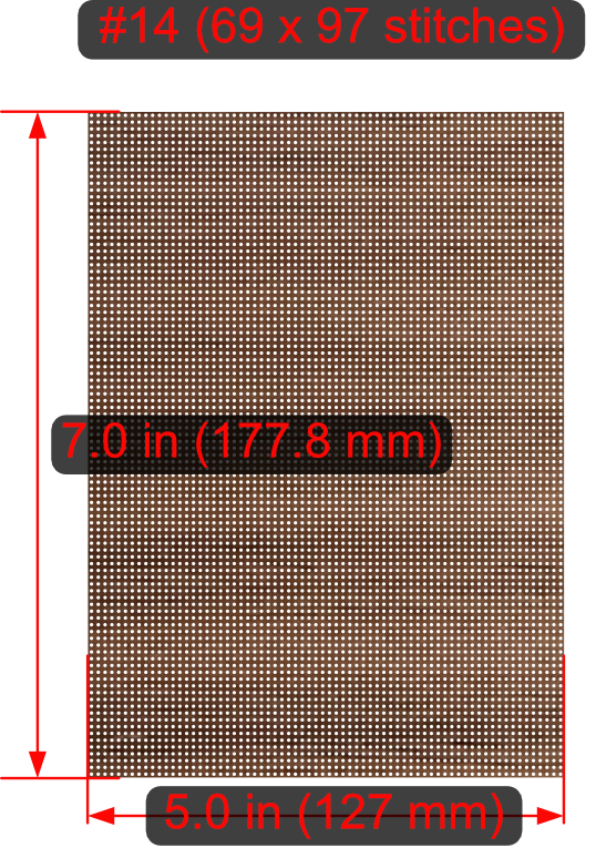 Cross-Stitch Wooden Rectangle Blank (#14 69x97 stitches) 5x7 inches with Square Corners