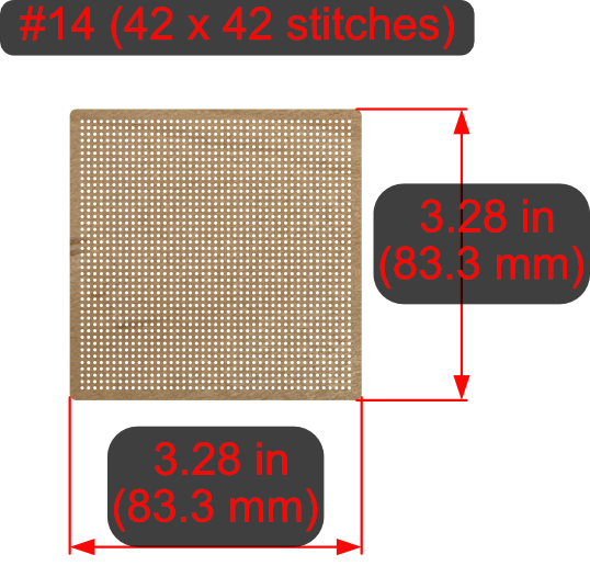 Cross-Stitch Wooden Rectangle Blank (#14 42x42 stitches) with Rounded Corners