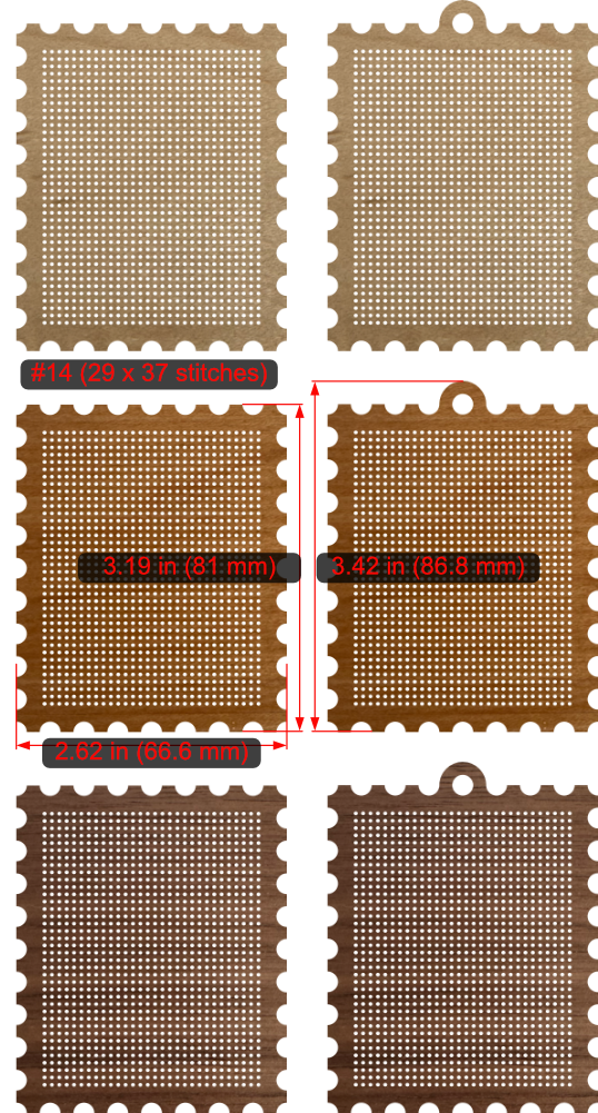 Cross-Stitch Wooden Stamp Blank (#14 29x37 stitches)