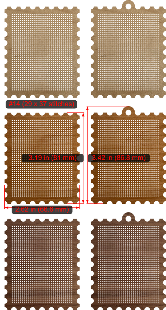 Cross-Stitch Wooden Stamp Blank (#14 29x37 stitches)
