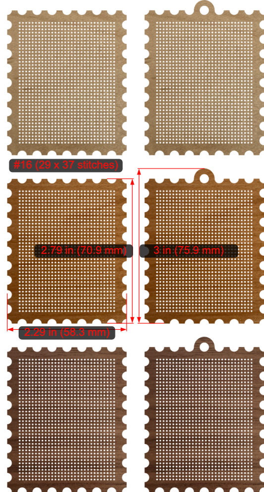 Cross-Stitch Wooden Stamp Blank (#16 29x37 stitches)