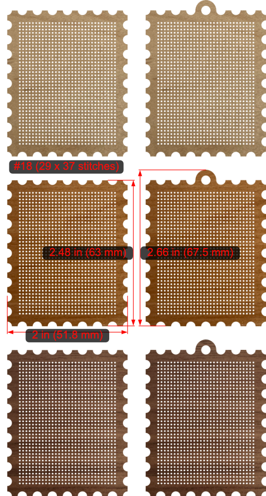 Cross-Stitch Wooden Stamp Blank (#18 29x37 stitches)