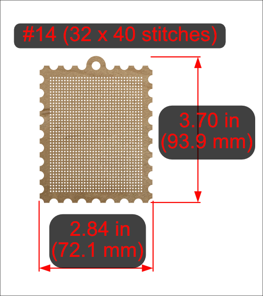 Cross-Stitch Wooden Stamp Blank (#14 32x40 stitches)