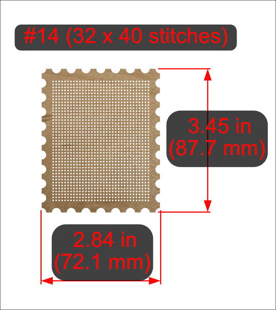 Cross-Stitch Wooden Stamp Blank (#14 32x40 stitches)