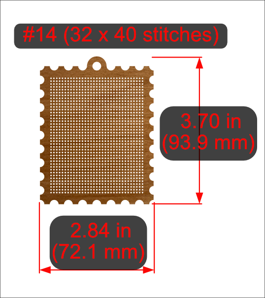 Cross-Stitch Wooden Stamp Blank (#14 32x40 stitches)
