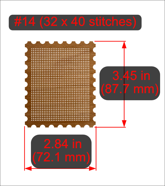 Cross-Stitch Wooden Stamp Blank (#14 32x40 stitches)
