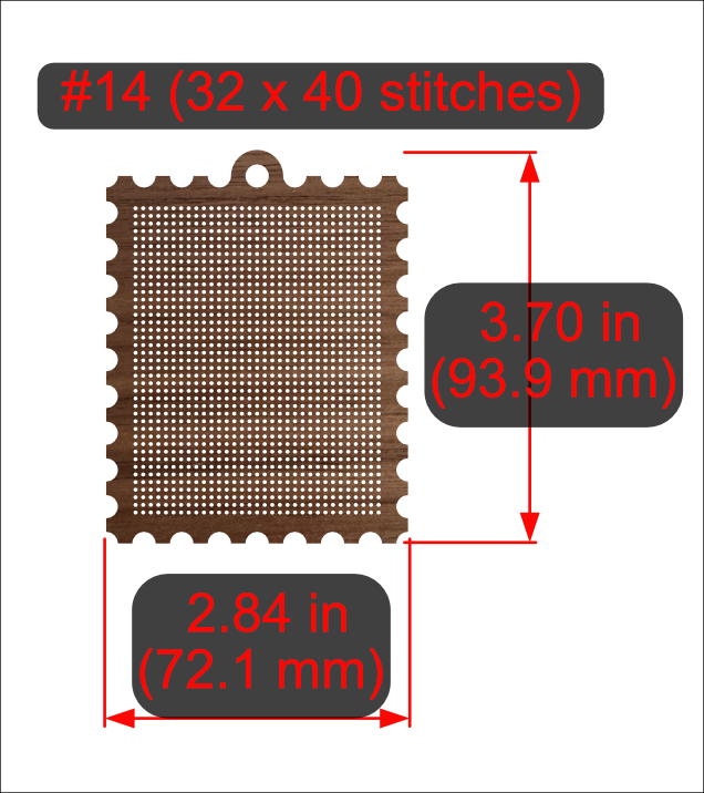 Cross-Stitch Wooden Stamp Blank (#14 32x40 stitches)