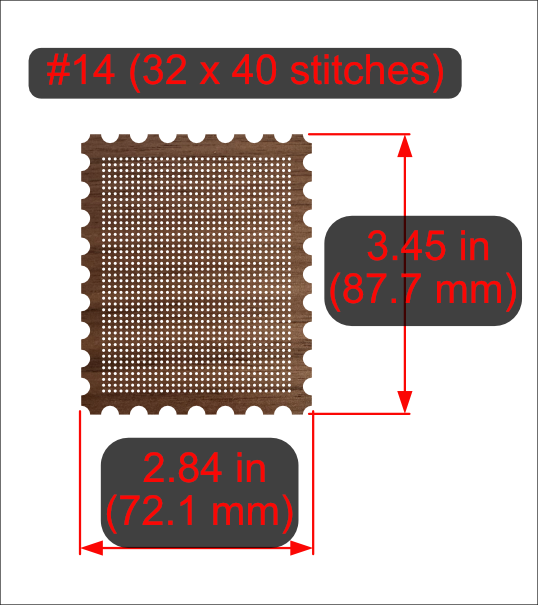 Cross-Stitch Wooden Stamp Blank (#14 32x40 stitches)