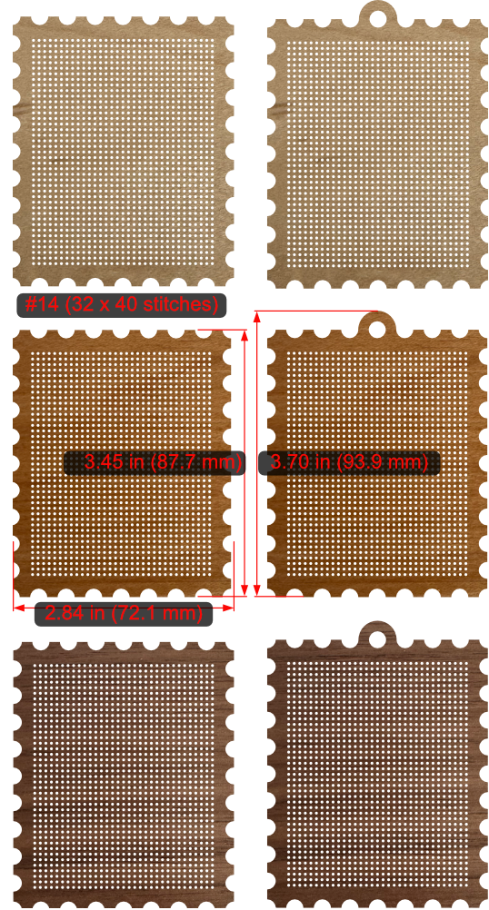 Cross-Stitch Wooden Stamp Blank (#14 32x40 stitches)