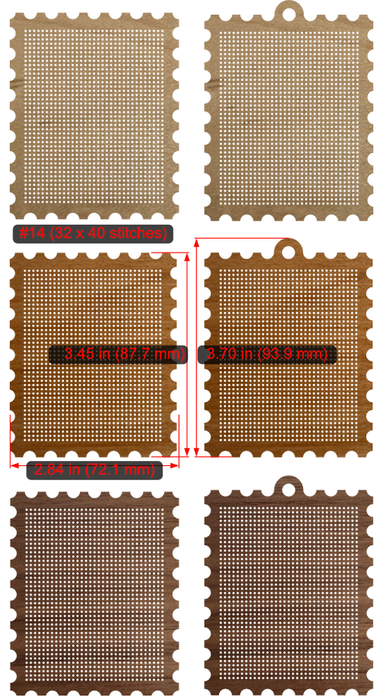 Cross-Stitch Wooden Stamp Blank (#14 32x40 stitches)