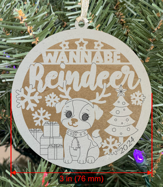 Holiday Pet (Dog) Ornament "Wannabe Reindeer"