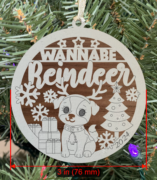 Holiday Pet (Dog) Ornament "Wannabe Reindeer"